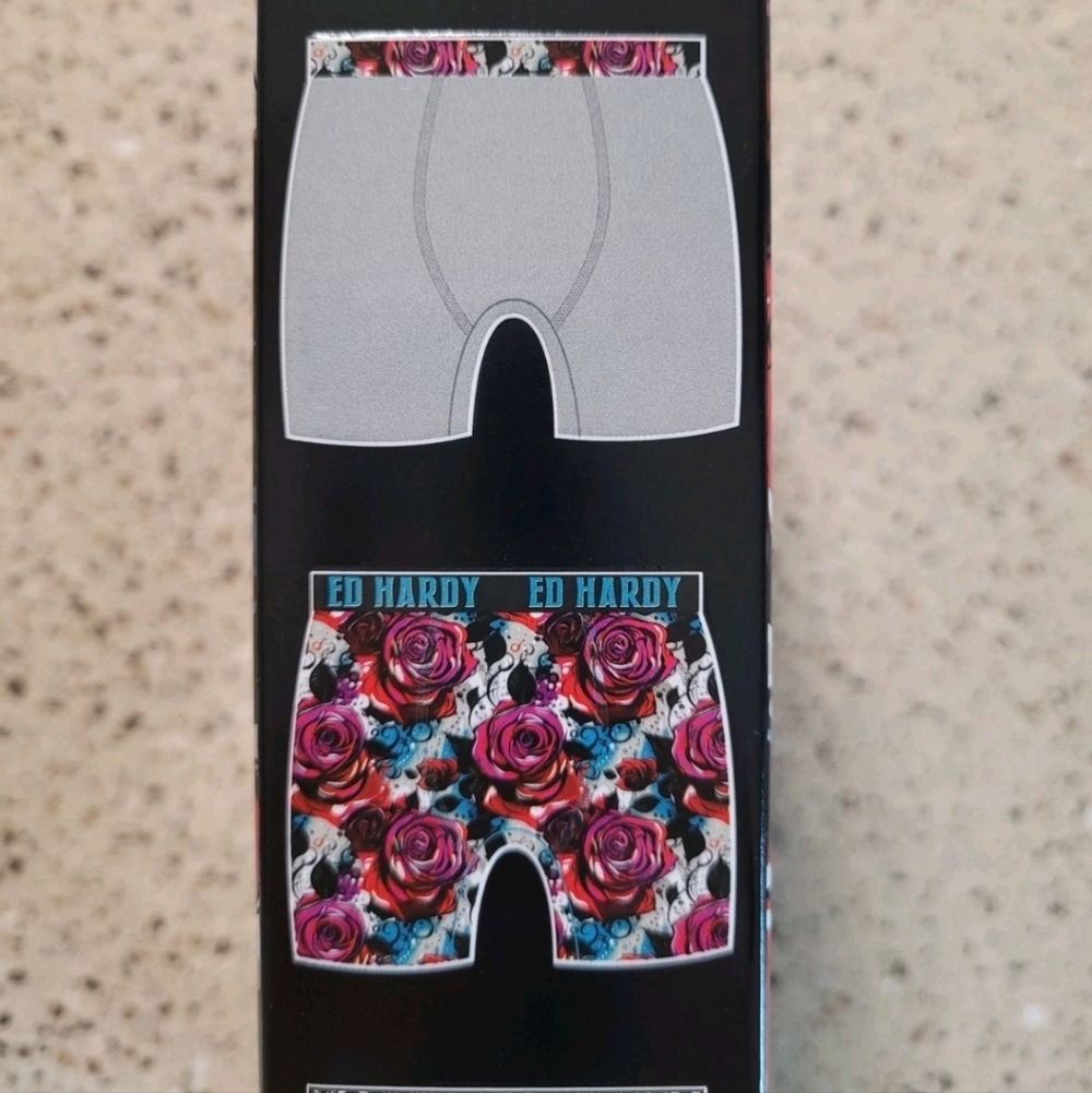 Ed Hardy 4pk Mens Medium 32-34 Cotton Stretch Boxer Briefs Moisture Wicking Y2K - Picture 8 of 9